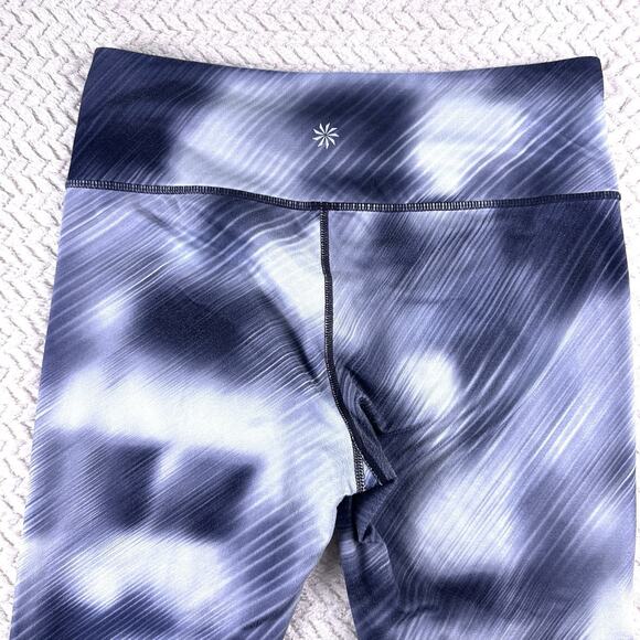 Athleta Legging Sz M Yoga Capri Pants‎ Cross Training Silver Running Black - Picture 4 of 10